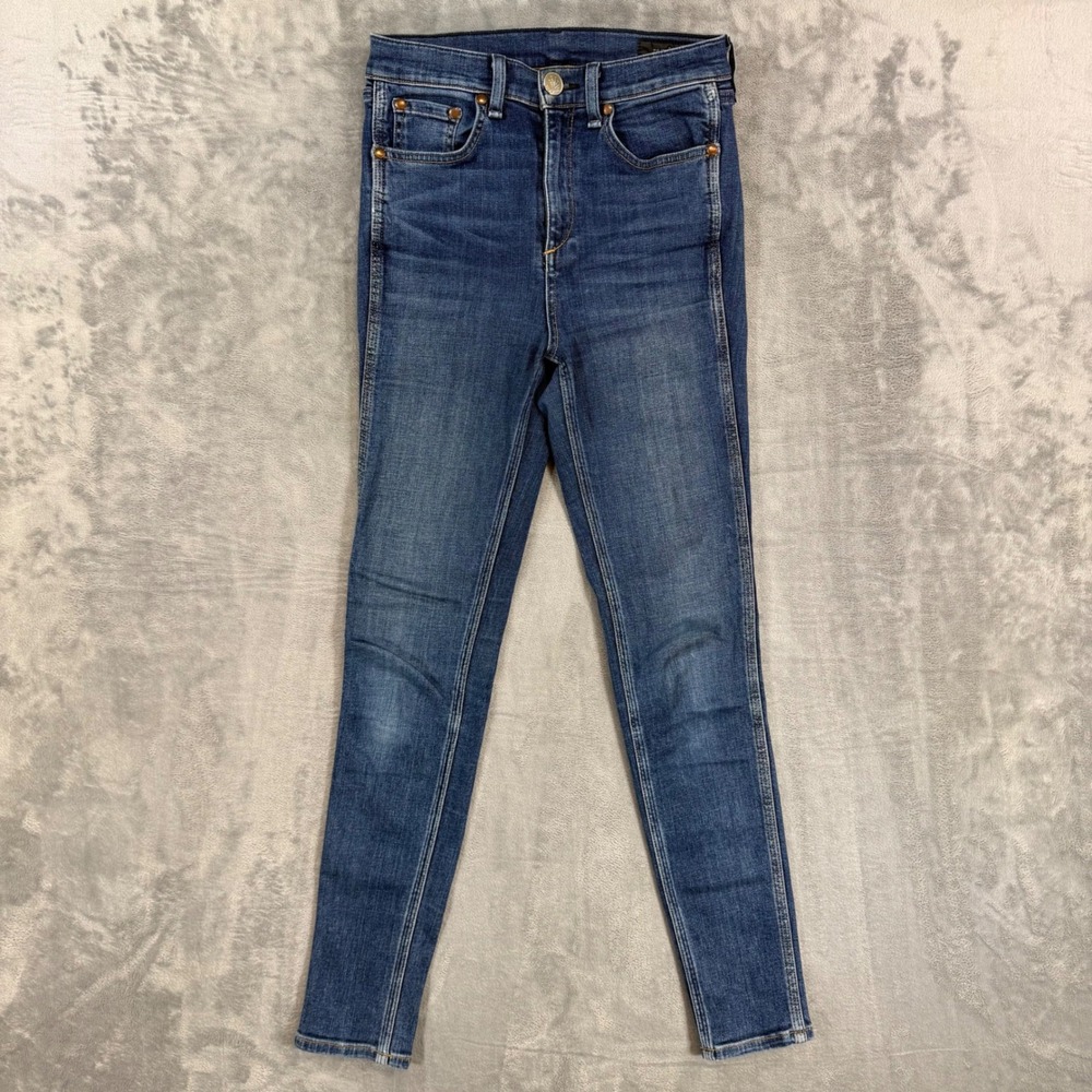 Rag & Bone High Rise Skinny Jeans Women's Size 26‎ Blue Denim Stretch Pants